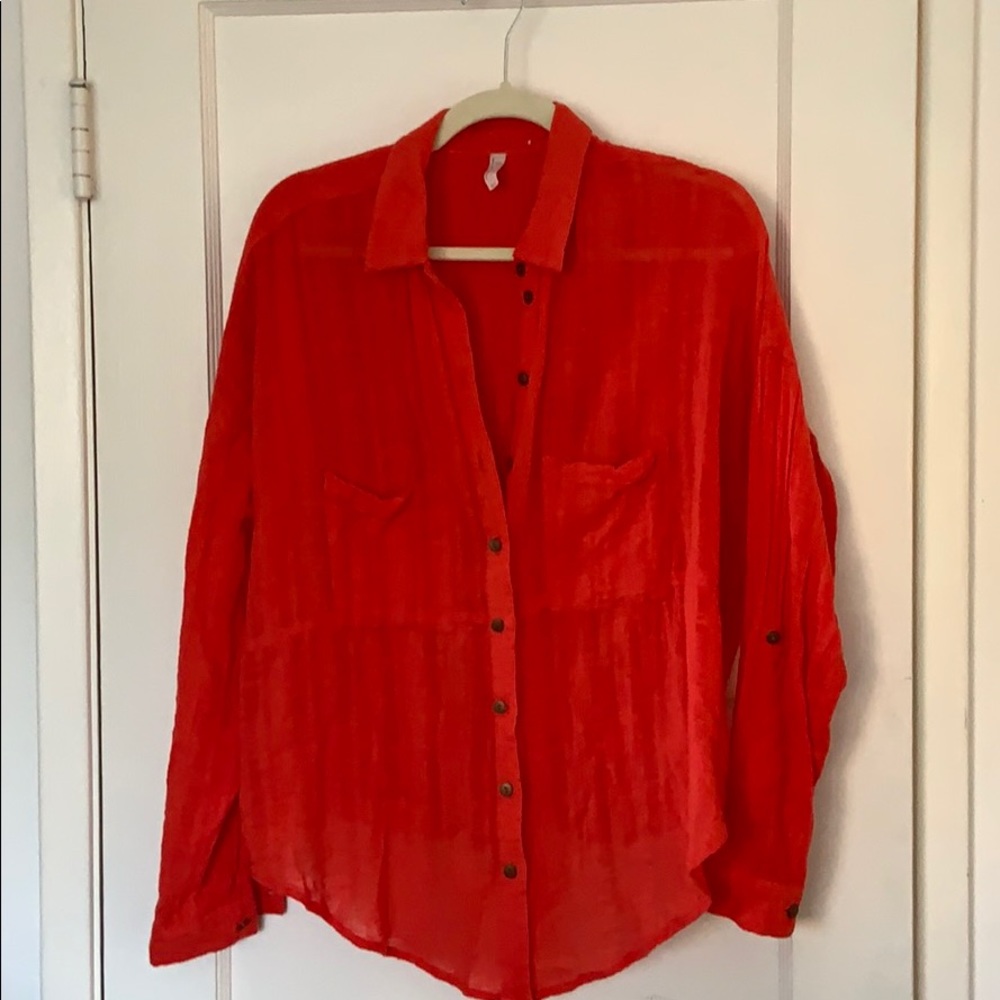 Free people linen button down